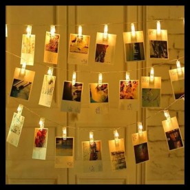 60 броя LED лампички с мини щипки за снимки