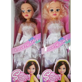 Музикална кукла с булчинска рокля.