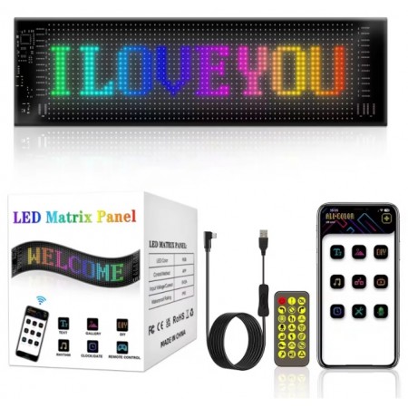 Matrix Pixel LED панел, Bluetooth управление, програмируем светодиода, многоцветен, комплект Matrix Pixel LED панел, Bluetooth управление, програмируем светодиода, многоцветен, комплект