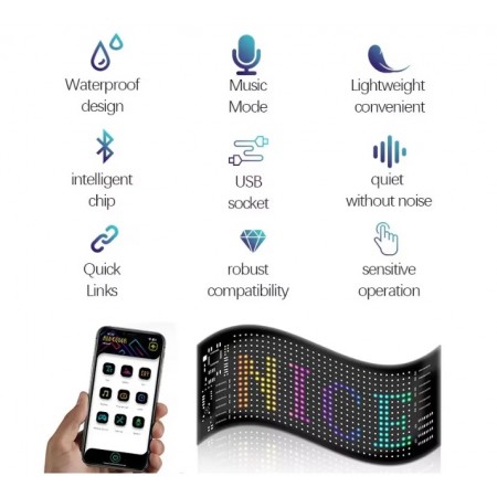 Matrix Pixel LED панел, Bluetooth управление, програмируем светодиода, многоцветен, комплект Matrix Pixel LED панел, Bluetooth управление, програмируем светодиода, многоцветен, комплект
