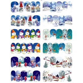 Коледни ваденки за декорация на маникюр и педикюр 60 бр.